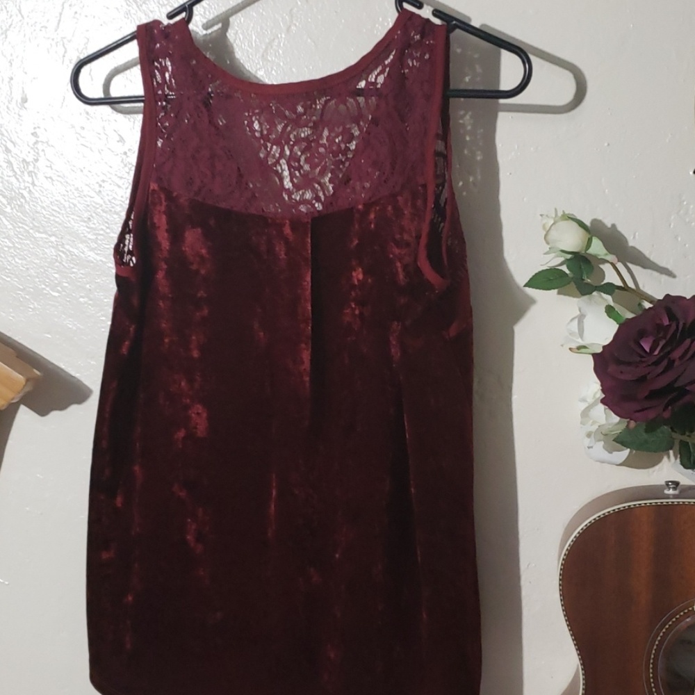 TAYLOR &SAGE TANK TOP VELVET  RED GRANBERRY XL - Picture 6 of 8